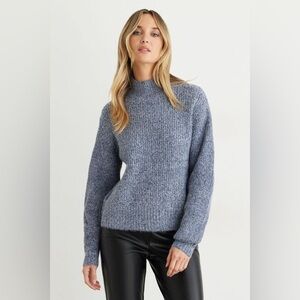 Dynamite Fuzzy Mockneck Sweater - Size XS